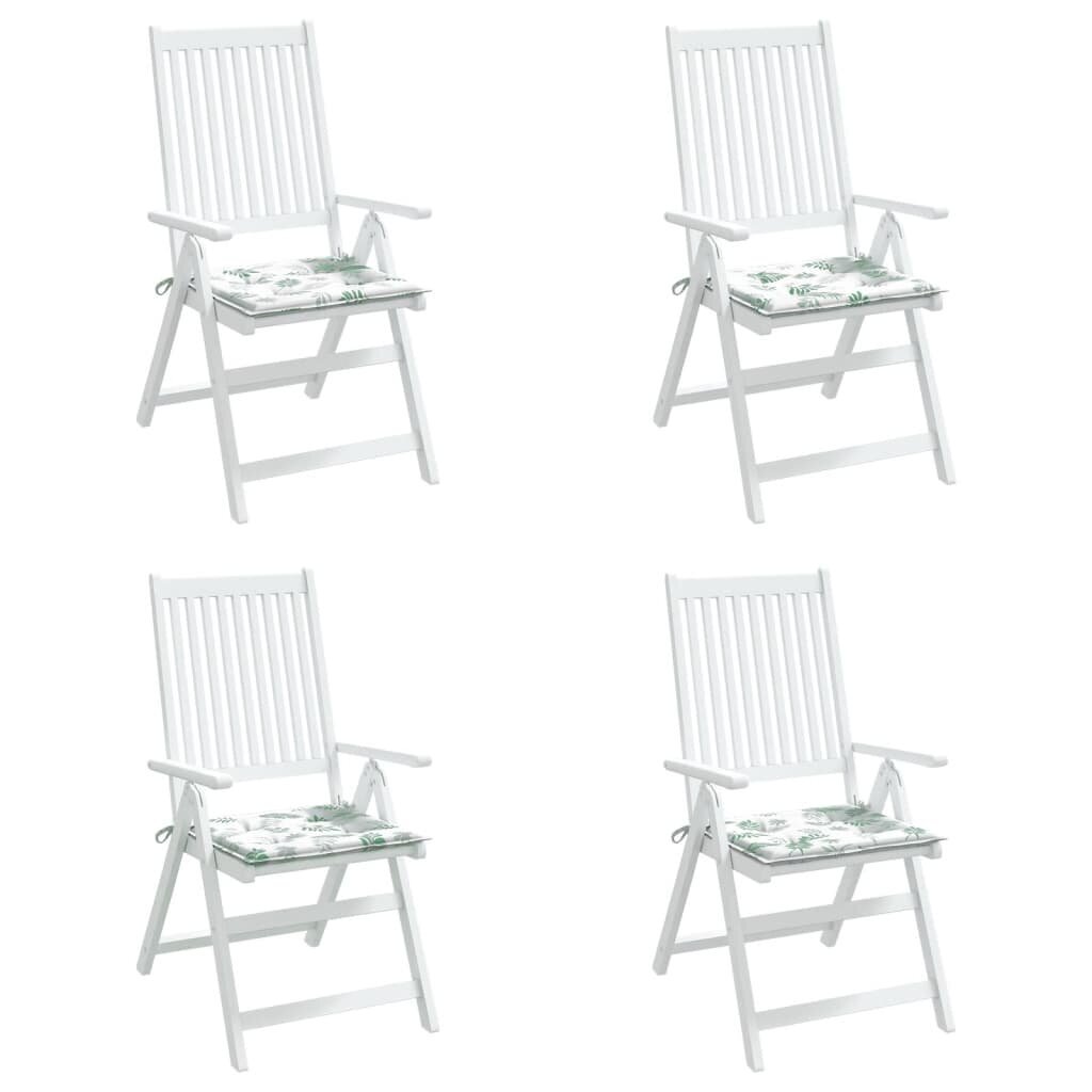 Dārza krēslu matrači vidaXL, balts/zaļš cena un informācija | Krēslu paliktņi | 220.lv