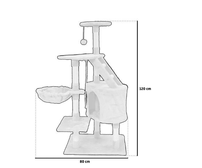 Kaķu koks pelēks 322138 XXL cena un informācija | Kaķu mājas, nagu asināmie | 220.lv