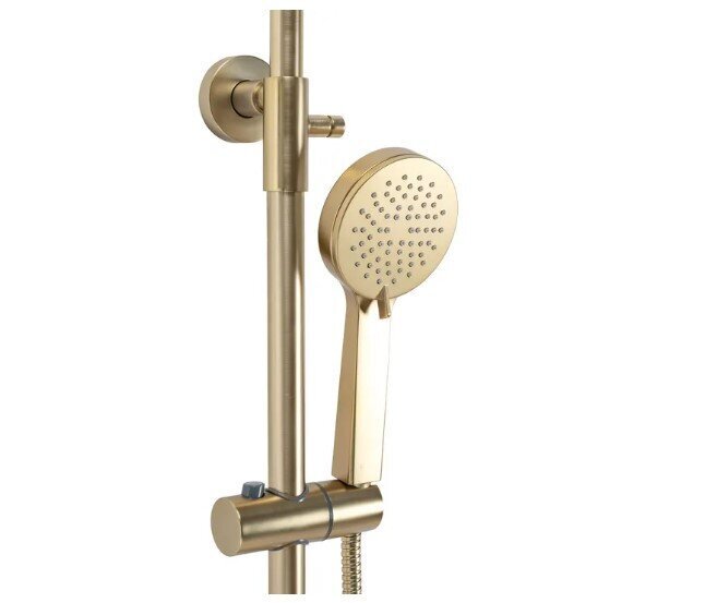 Dušas komplekts ar termostatu REA PAROT matēts zelts cena un informācija | Dušas komplekti un paneļi | 220.lv