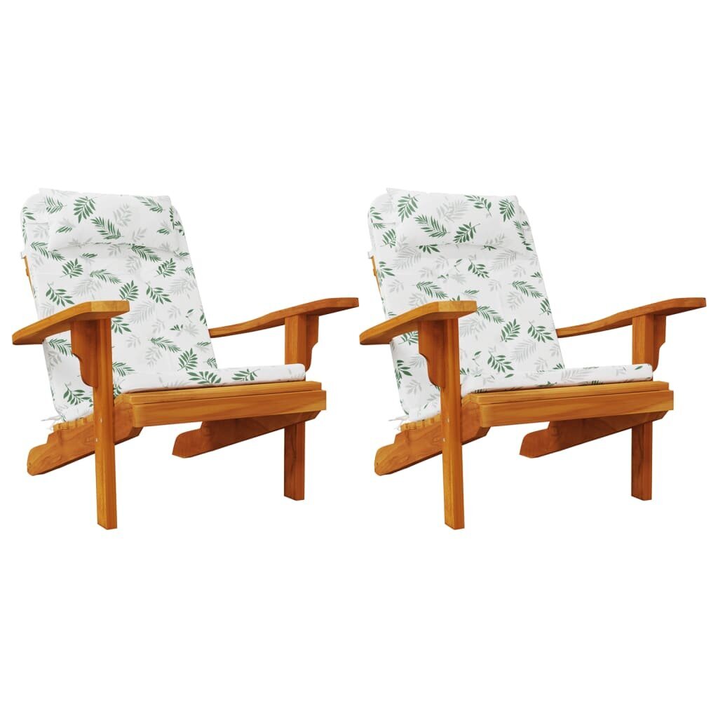 Dārza krēslu spilveni vidaXL, balts/zaļš цена и информация | Krēslu paliktņi | 220.lv