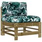 2 daļu dīvānu komplekts ar matračiem vidaXL, brūns/zaļš cena un informācija | Dārza krēsli | 220.lv