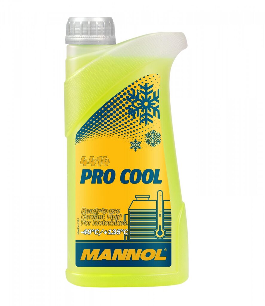 Antifrīzs Mannol 4414 Pro Cool Motocikliem -40C, 1L цена и информация | Vējstiklu un dzesēšanas šķidrumi | 220.lv