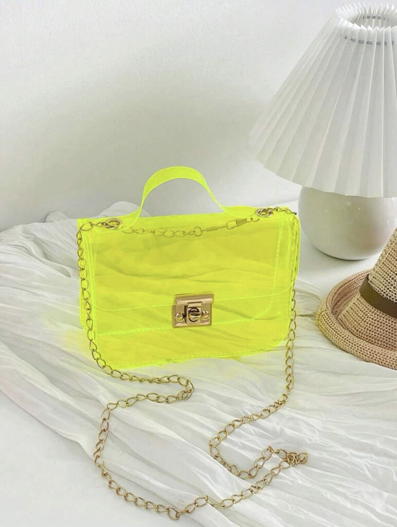 Soma mazā, neona, kvadrata soma, dzeltena krāsā цена и информация | Sieviešu somas | 220.lv