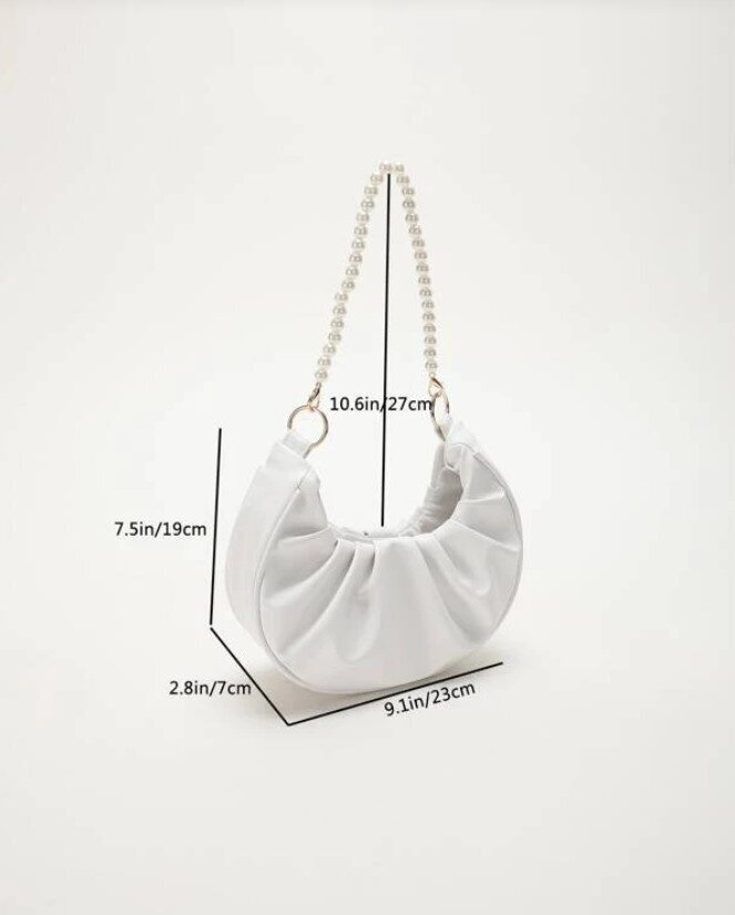Soma balta ar pērlēm cena un informācija | Sieviešu somas | 220.lv