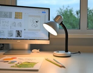 Настольная лампа G.LUX GD-2028 silver цена и информация | Настольные светильники | 220.lv