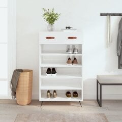 vidaXL apavu skapītis, spīdīgi balts, 60x35x105 cm, inženierijas koks цена и информация | Полки для обуви, банкетки | 220.lv