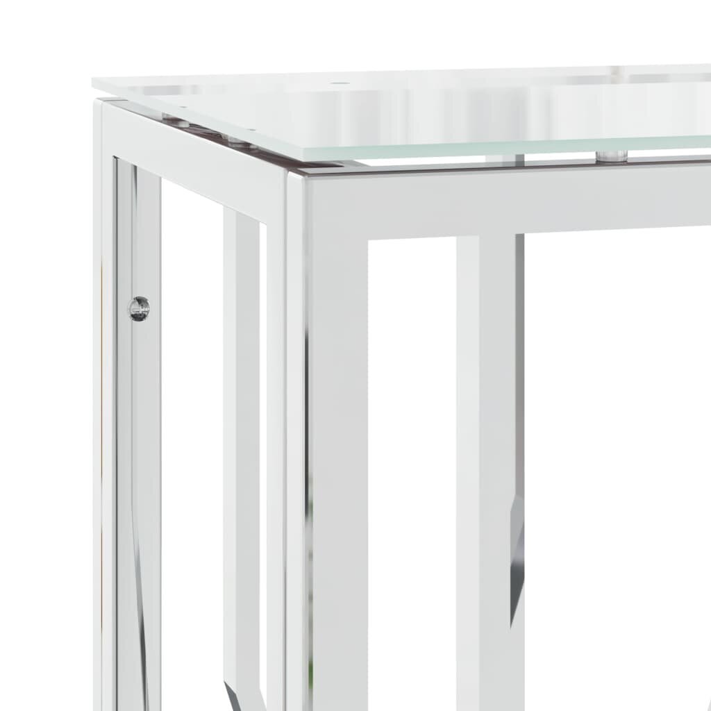 vidaXL konsoles galdiņš, 70x30x70 cm, nerūsējošs tērauds un stikls cena un informācija | Konsoles galdiņi | 220.lv