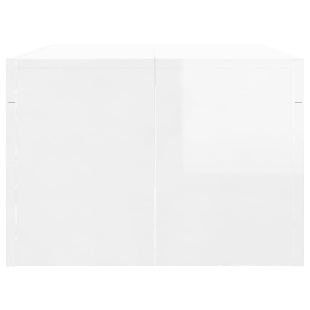 vidaXL kafijas galdiņš, spīdīgi balts, 102x50x36 cm, inženierijas koks cena un informācija | Žurnālgaldiņi | 220.lv