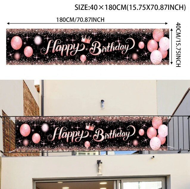 Happy Birthday plakāts ,baneris 180cm x 40cm цена и информация | Svētku dekorācijas | 220.lv