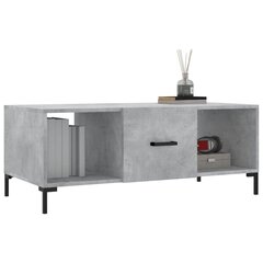 vidaXL kafijas galdiņš, betona pelēks, 102x50x40 cm, inženierijas koks cena un informācija | Žurnālgaldiņi | 220.lv