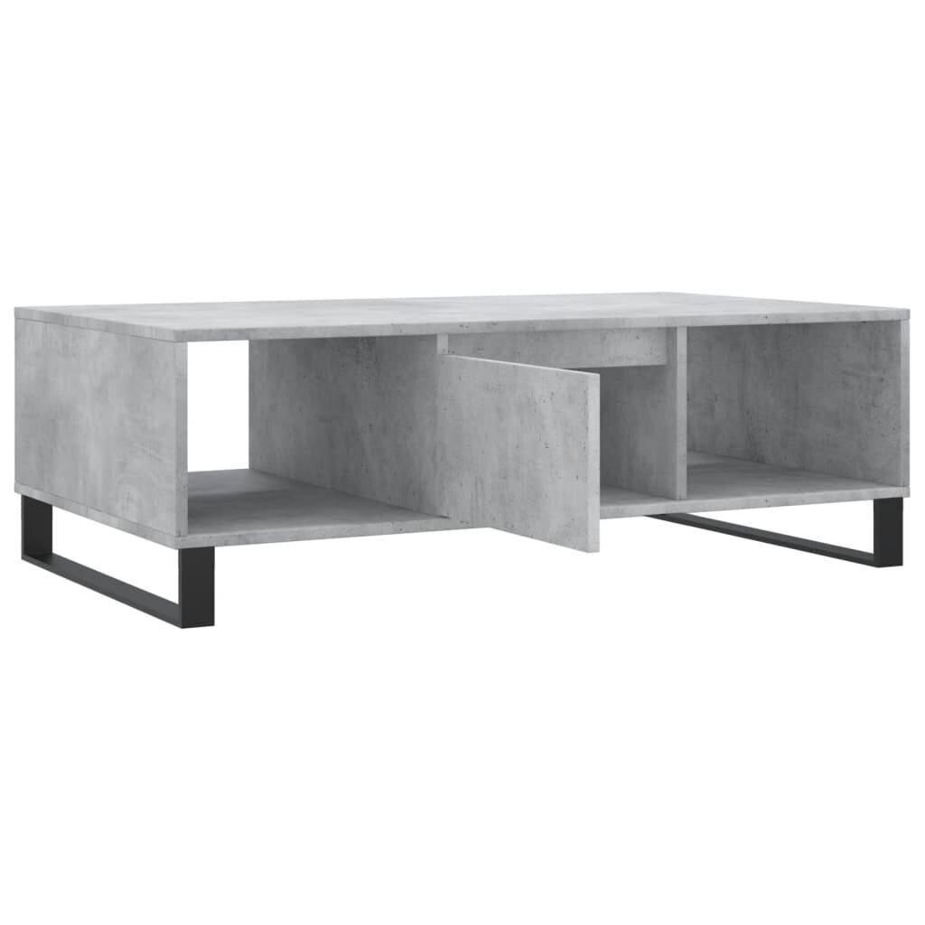 vidaXL kafijas galdiņš, betonpelēks, 104x60x35 cm, inženierijas koks cena un informācija | Žurnālgaldiņi | 220.lv