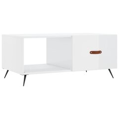 vidaXL kafijas galdiņš, spīdīgi balts, 90x50x40 cm, inženierijas koks cena un informācija | Žurnālgaldiņi | 220.lv