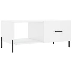 vidaXL kafijas galdiņš, spīdīgi balts, 90x50x40 cm, inženierijas koks cena un informācija | Žurnālgaldiņi | 220.lv