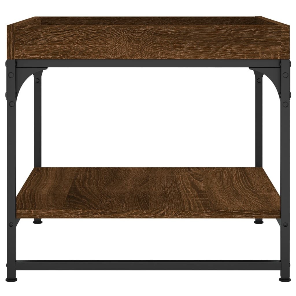 vidaXL kafijas galdiņš, 49,5x49,5x4 5 cm, inženierijas koks, ozolkoka cena un informācija | Žurnālgaldiņi | 220.lv