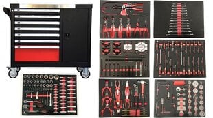 VERKE instrumentu skapis H70098 | 7 atvilktnes | durvis | 195 gab. cena un informācija | Rokas instrumenti | 220.lv