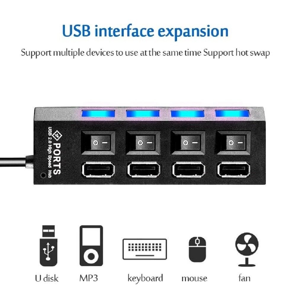 USB savienotājs 4x cena un informācija | Adapteri un USB centrmezgli | 220.lv