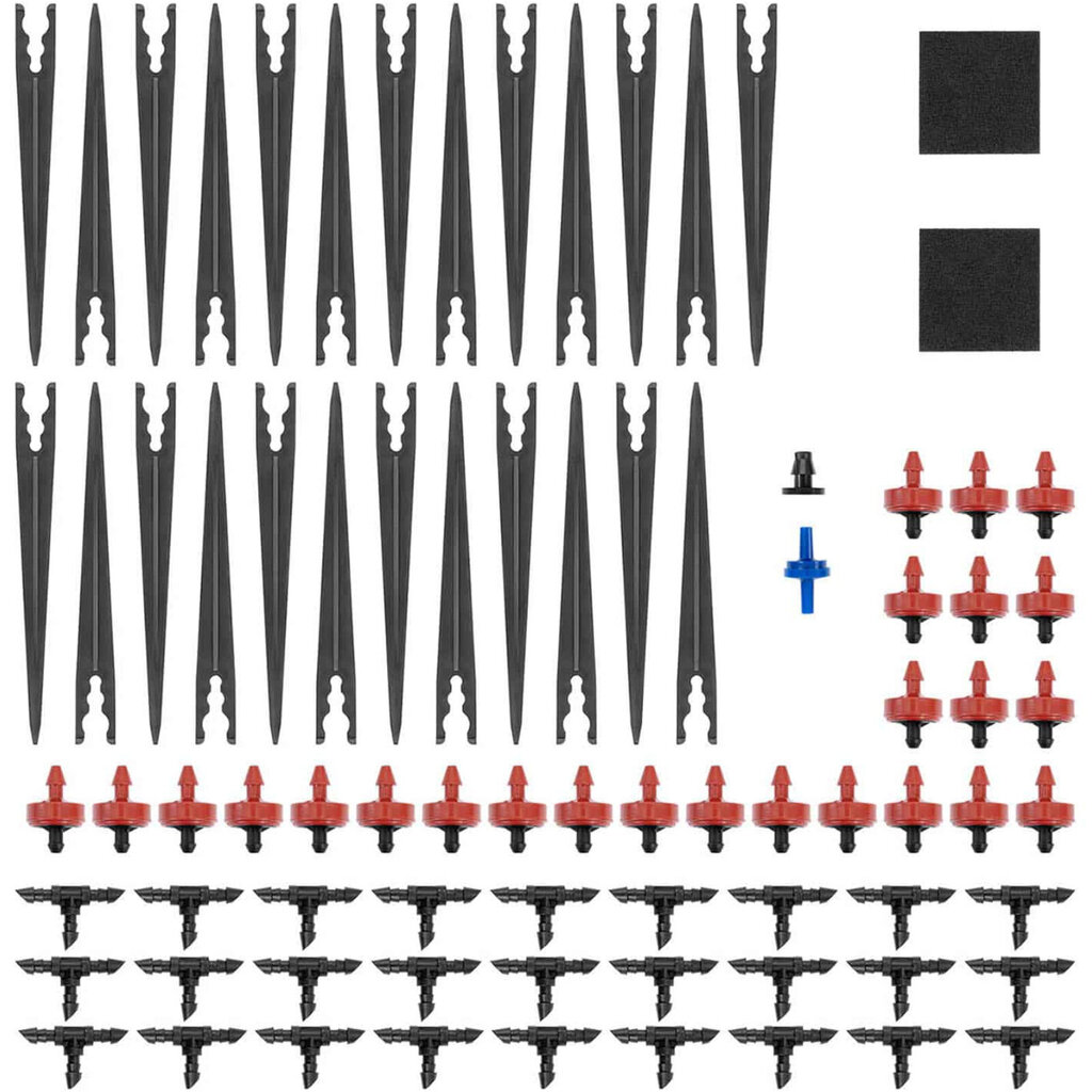 Dārza laistīšanas sistēma, 50 pilinātāji, 10 m, 1,6 W cena un informācija | Laistīšanas sistēmas | 220.lv