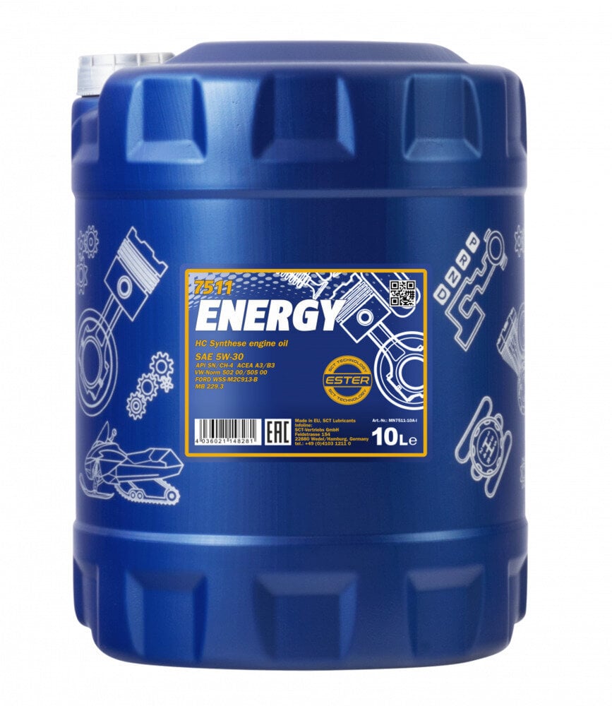 Eļļa Mannol Energy 5W30 10L, pilnīgi sintētiska cena un informācija | Motoreļļas | 220.lv