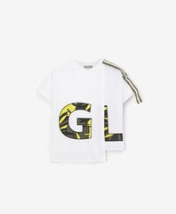 Футболка с коротким рукавом и крупным принтом белая для девочек Gulliver цена и информация | Рубашки для девочек | 220.lv