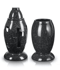 Keramikas kapsētas svečturis un vāze, melnā krāsā cena un informācija | Kapu sveces | 220.lv