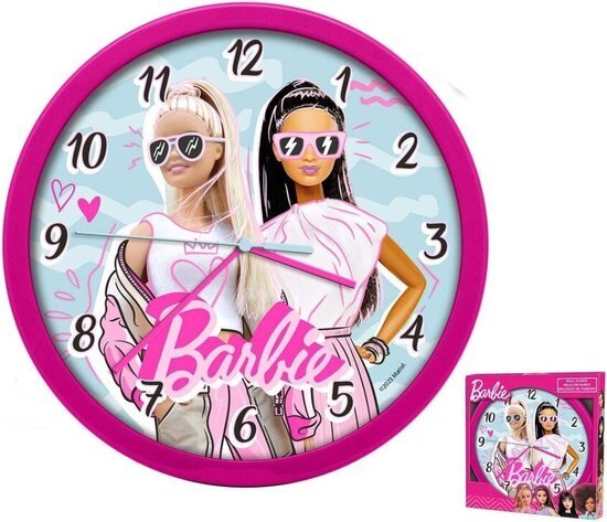 Barbie sienas pulkstenis, rozā cena un informācija | Pulksteņi | 220.lv