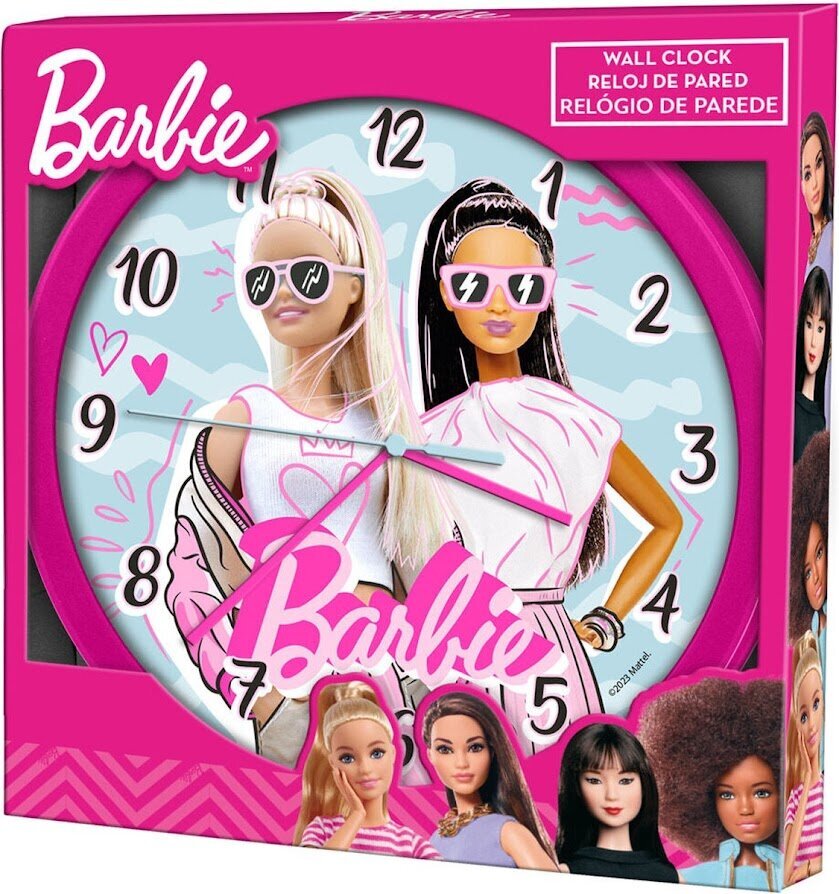 Barbie sienas pulkstenis, rozā cena un informācija | Pulksteņi | 220.lv