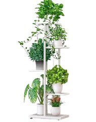 Puķu statīvs Ficus 43x22x98cm balts цена и информация | Полки | 220.lv