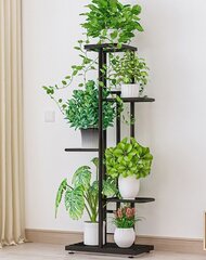 Puķu statīvs Ficus 43x22x98cm pelēka цена и информация | Полки | 220.lv