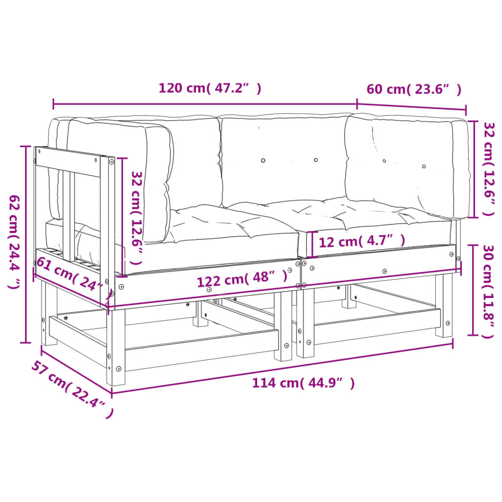 2 daļu stūra dīvānu komplekts ar matračiem vidaXL, brūns cena un informācija | Dārza krēsli | 220.lv