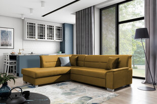 Stūra dīvāns Bergen, dzeltens cena un informācija | Stūra dīvāni | 220.lv