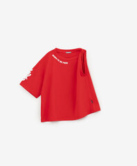 Футболка оверсайз с асимметричным рукавом для девочек Gulliver, красная  цена и информация | Рубашки для девочек | 220.lv