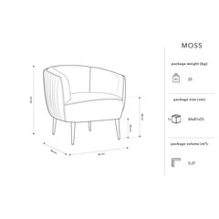 Кресло Micadoni Home Moss, серый цвет цена и информация | Стулья для кухни и столовой | 220.lv