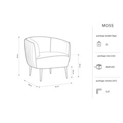 Krēsls Micadoni Home Moss, melns cena un informācija | Virtuves un ēdamistabas krēsli | 220.lv