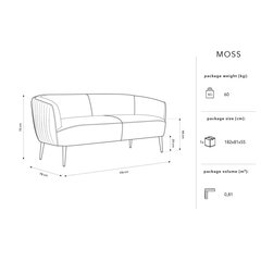 Диван Micadoni Home Moss, красный цвет цена и информация | Диваны | 220.lv