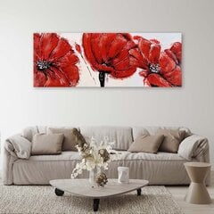 Glezna uz audekla, 3 sarkanas magones цена и информация | Картины | 220.lv