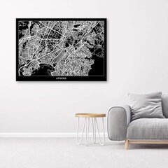 Glezna uz audekla, Atēnas - pilsētas karte cena un informācija | Gleznas | 220.lv