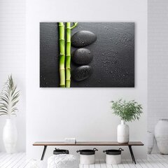 Glezna uz audekla, Bambuss un akmeņi uz melna fona цена и информация | Картины | 220.lv
