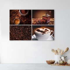 Glezna uz audekla, Kafijas pupiņas, dzirnaviņas un kafija cena un informācija | Gleznas | 220.lv