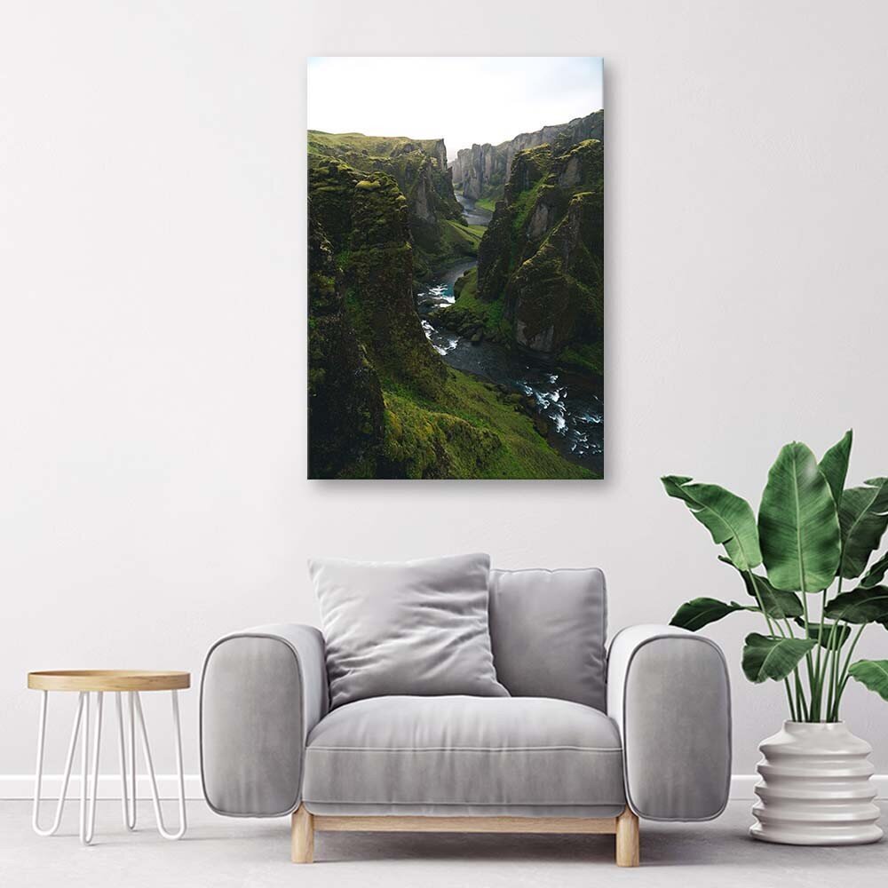 Glezna uz audekla, Kalnu ainava ar upi цена и информация | Gleznas | 220.lv