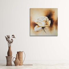 Glezna uz audekla, Kā ar rokām apgleznota balta roze цена и информация | Картины | 220.lv