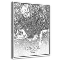 Glezna uz audekla, Londonas pilsētas karte цена и информация | Картины | 220.lv