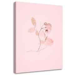Glezna uz audekla, Minimālistisks rozā zieds cena un informācija | Gleznas | 220.lv