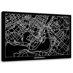Glezna uz audekla, Monreāla - pilsētas karte cena un informācija | Gleznas | 220.lv