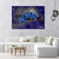 Glezna uz audekla, Orhideja zilā krāsā cena un informācija | Gleznas | 220.lv