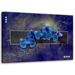 Glezna uz audekla, Orhideja zilā krāsā cena un informācija | Gleznas | 220.lv
