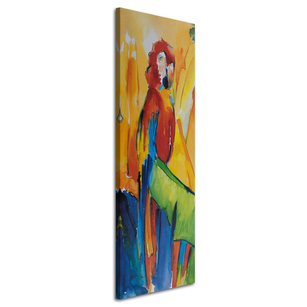 Glezna uz audekla, Papagailis uz banāna lapas cena un informācija | Gleznas | 220.lv
