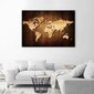 Glezna uz audekla, Pasaules karte uz koka cena un informācija | Gleznas | 220.lv
