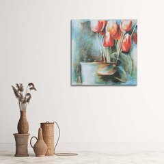 Glezna uz audekla, Sarkanās tulpes vāzē цена и информация | Картины | 220.lv