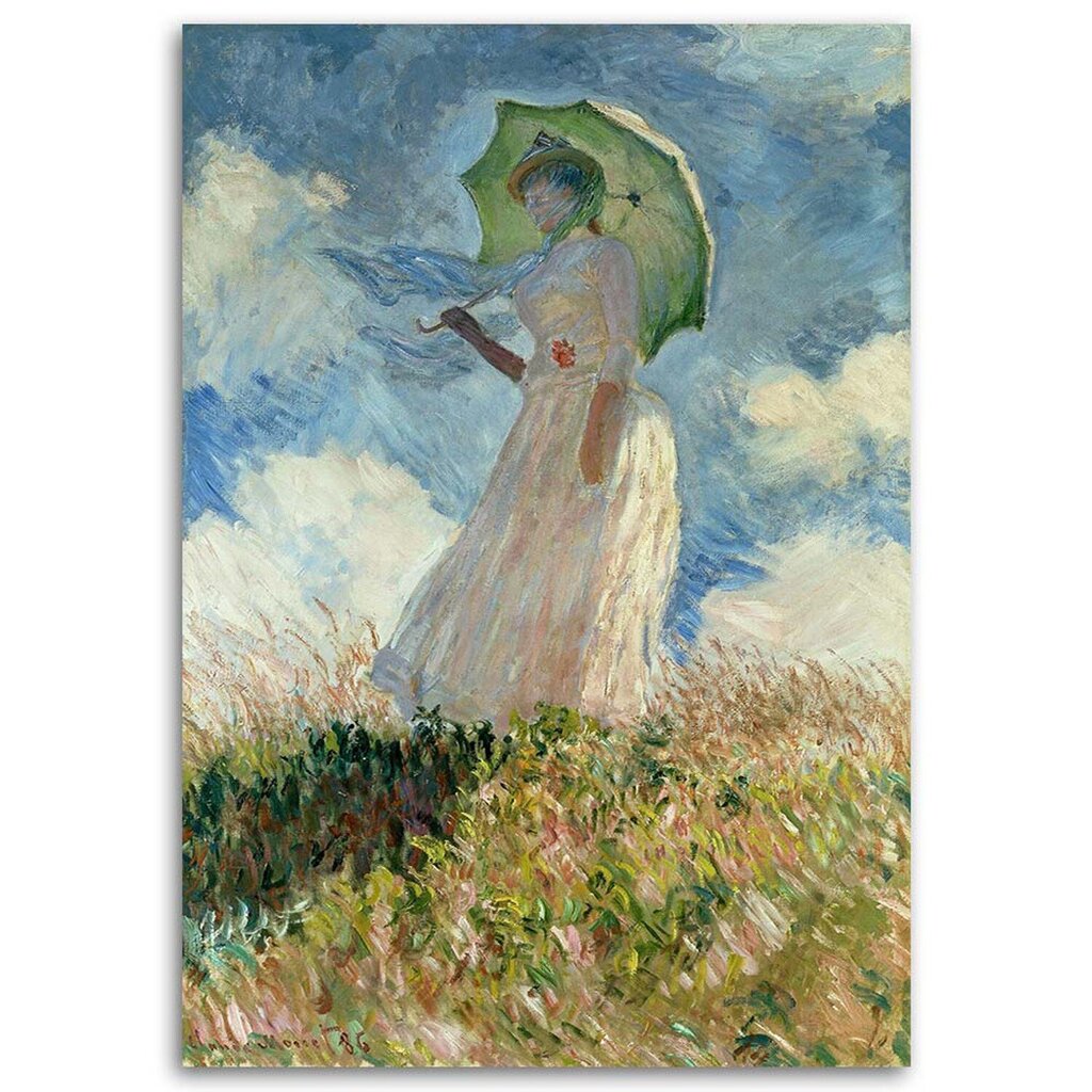 Glezna uz audekla, Sieviete ar lietussargu cena un informācija | Gleznas | 220.lv