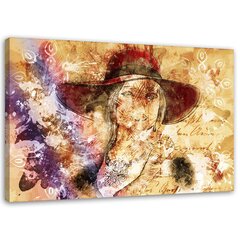 Glezna uz audekla, Sieviete ar sarkanu cepuri цена и информация | Картины | 220.lv